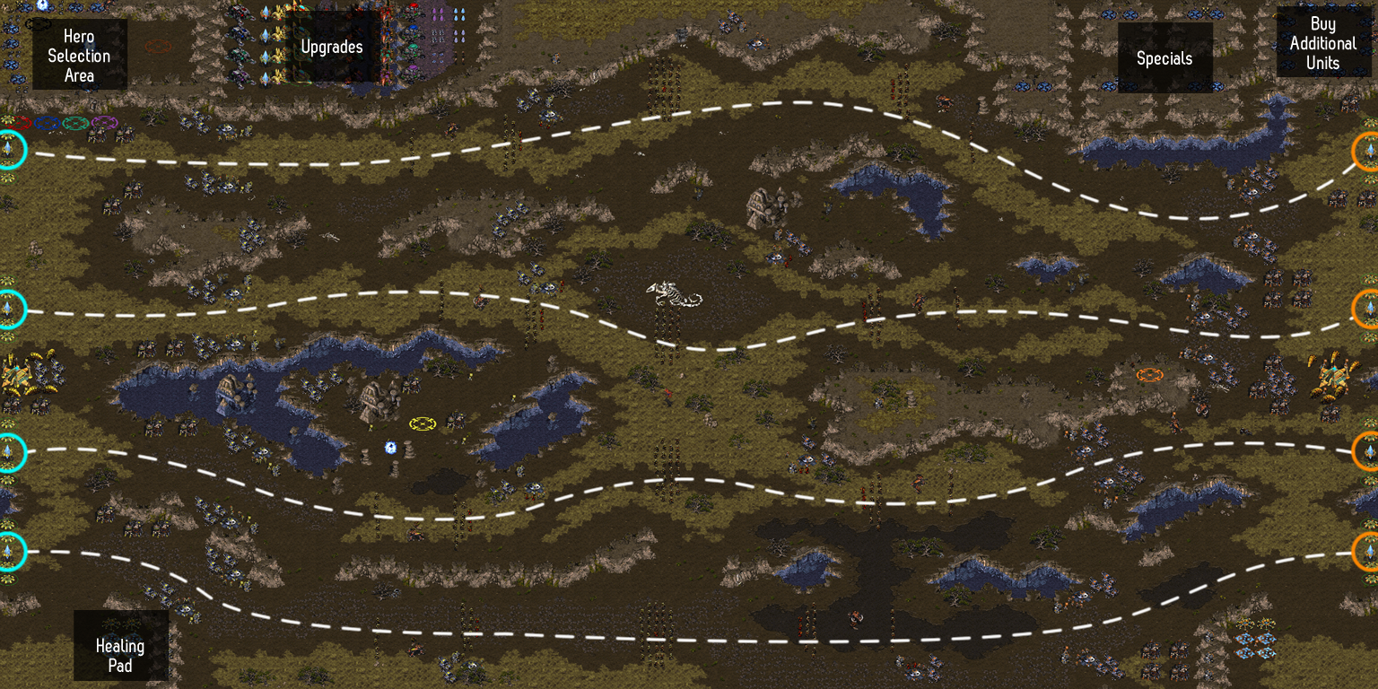 Overhead view of the Aeon of Strife battlefield