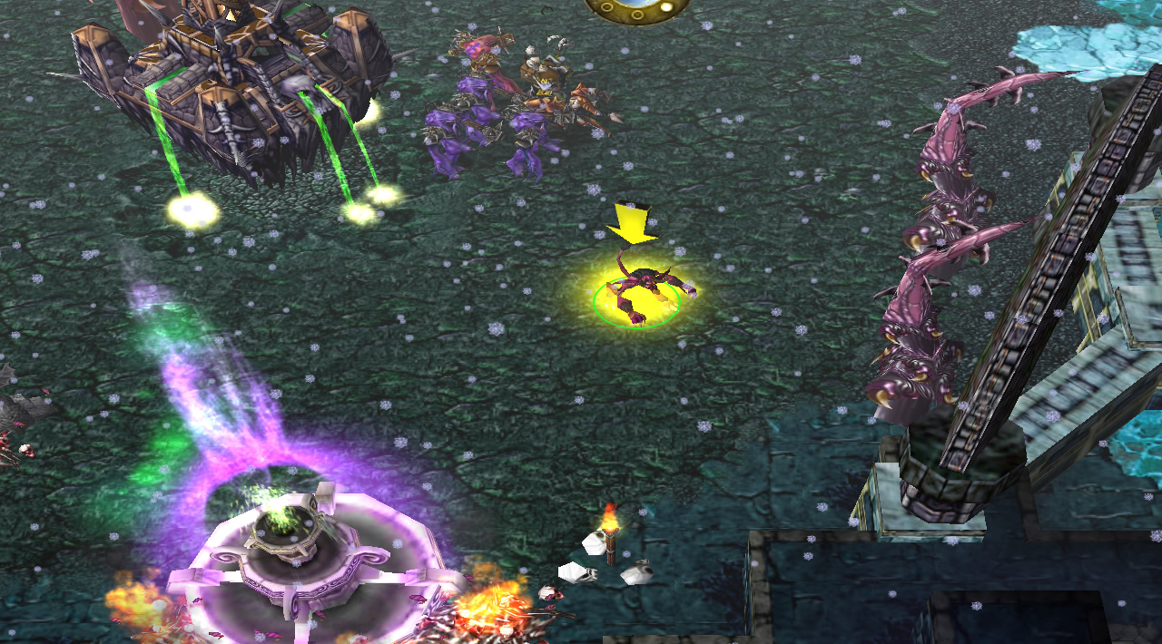 A Bane base, with its black, pink, purple, and brown colour scheme