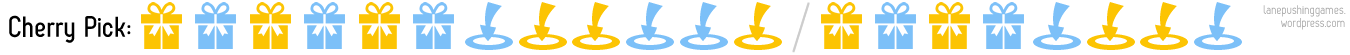 A sequence of icons, with a 'present' icon taking the place of bans