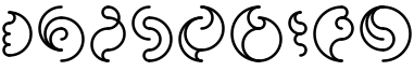 A collection of unusual glyphs formed from semicircles