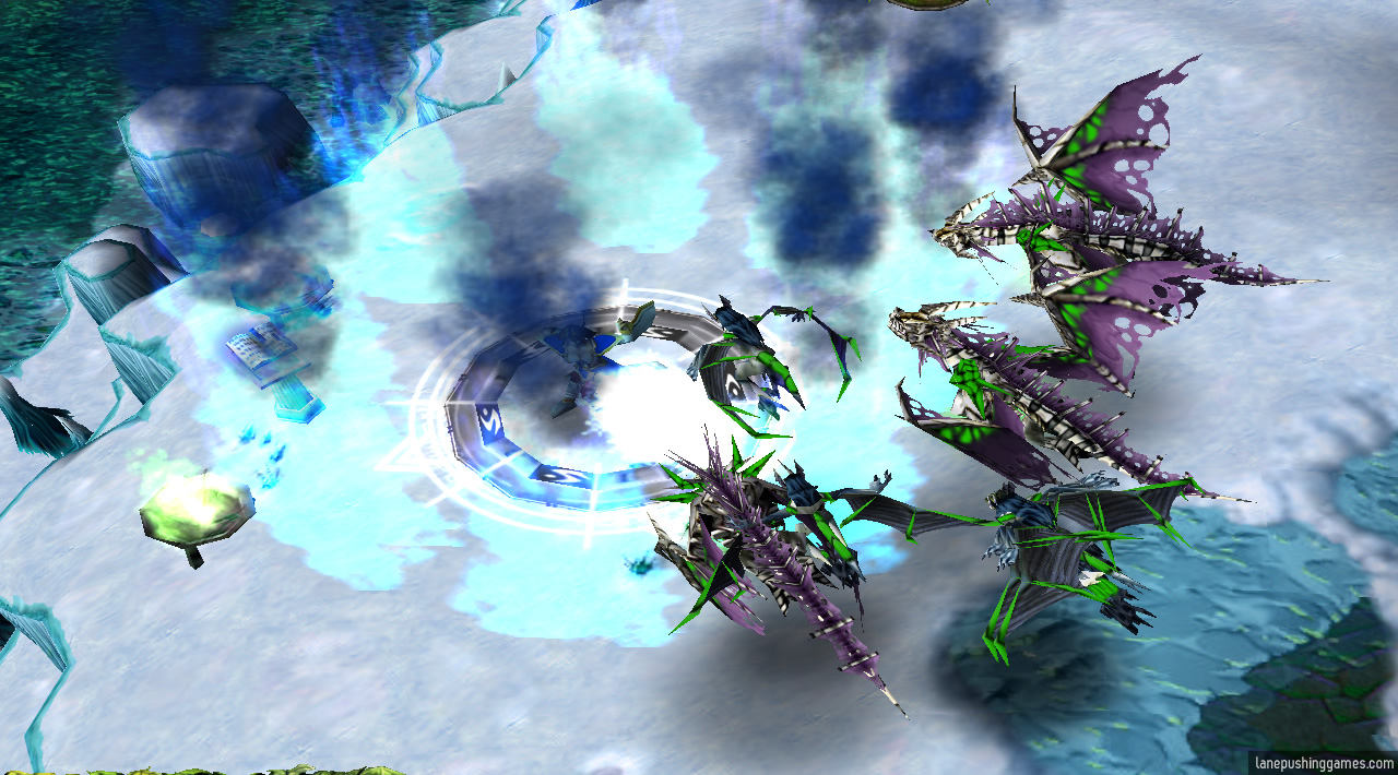 Frost Wyrms and Gargoyles attack a hero, which is channeling in a marked area