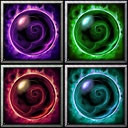 The four coloured stone icons