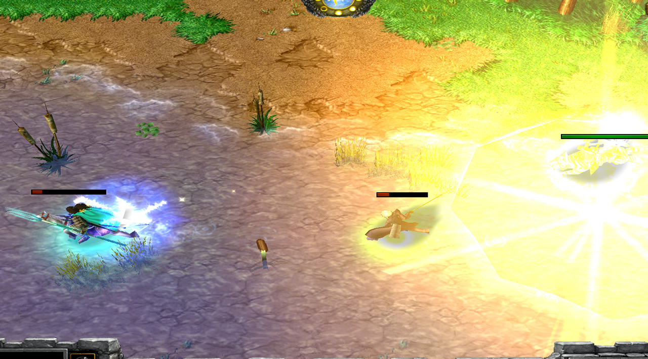 A giant explosion covers half the screen while some heroes pursue a chase