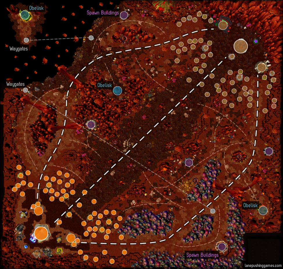 Overhead view of the battlefield
