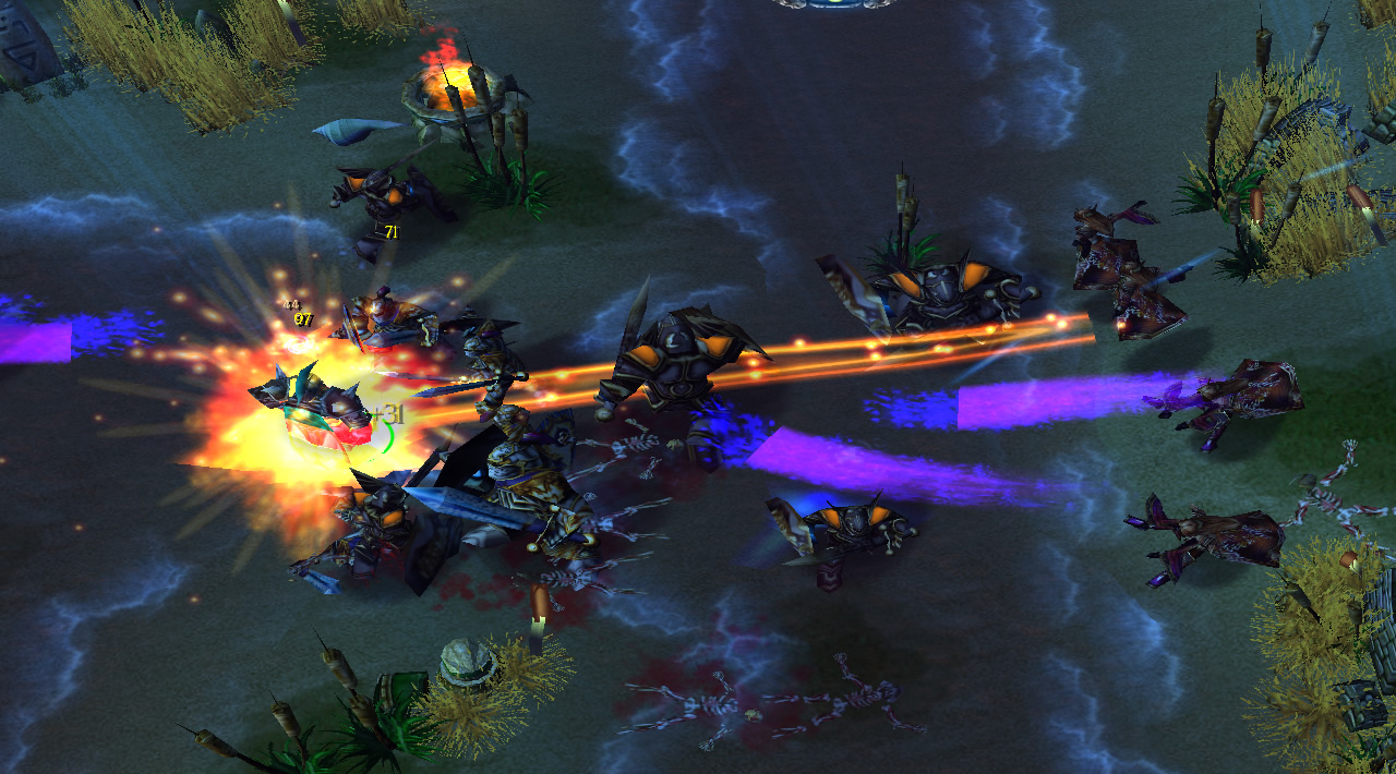 Ranged troops cast a stunning spell on a hero