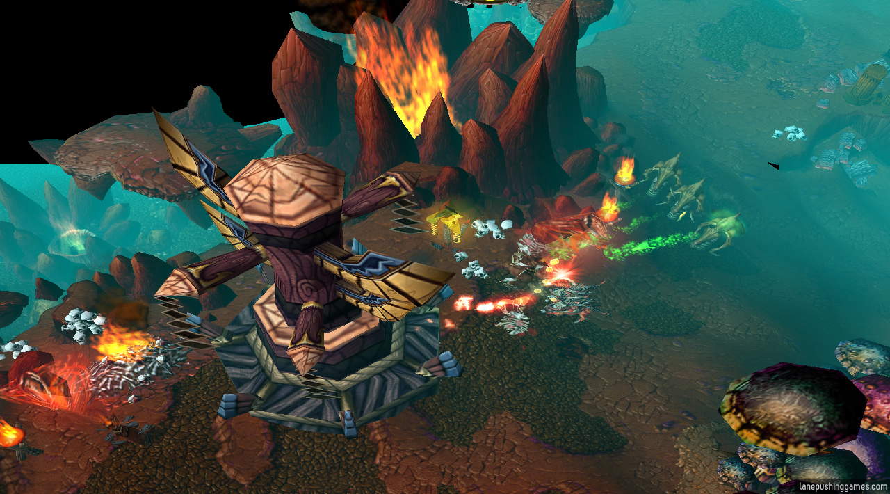 Several hydralisks attack a large, isolated building